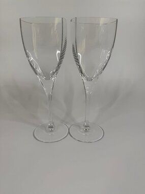 Vintage Mikasa Panache Wine Glass, 9 oz, 8.5", Clear French Crystal, Set of 2